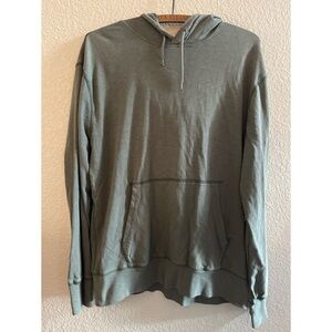 J Crew Garment Dyed Knit Goods Green Hooded Long Sleeve Mens Size Medium
